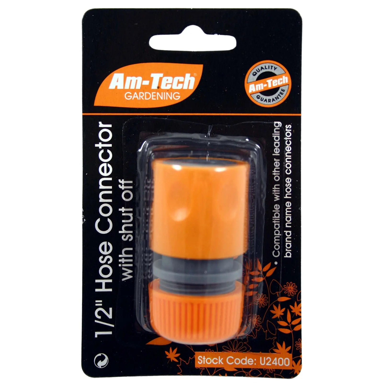 Amtech 1/2" Hose Connector with Shut Off