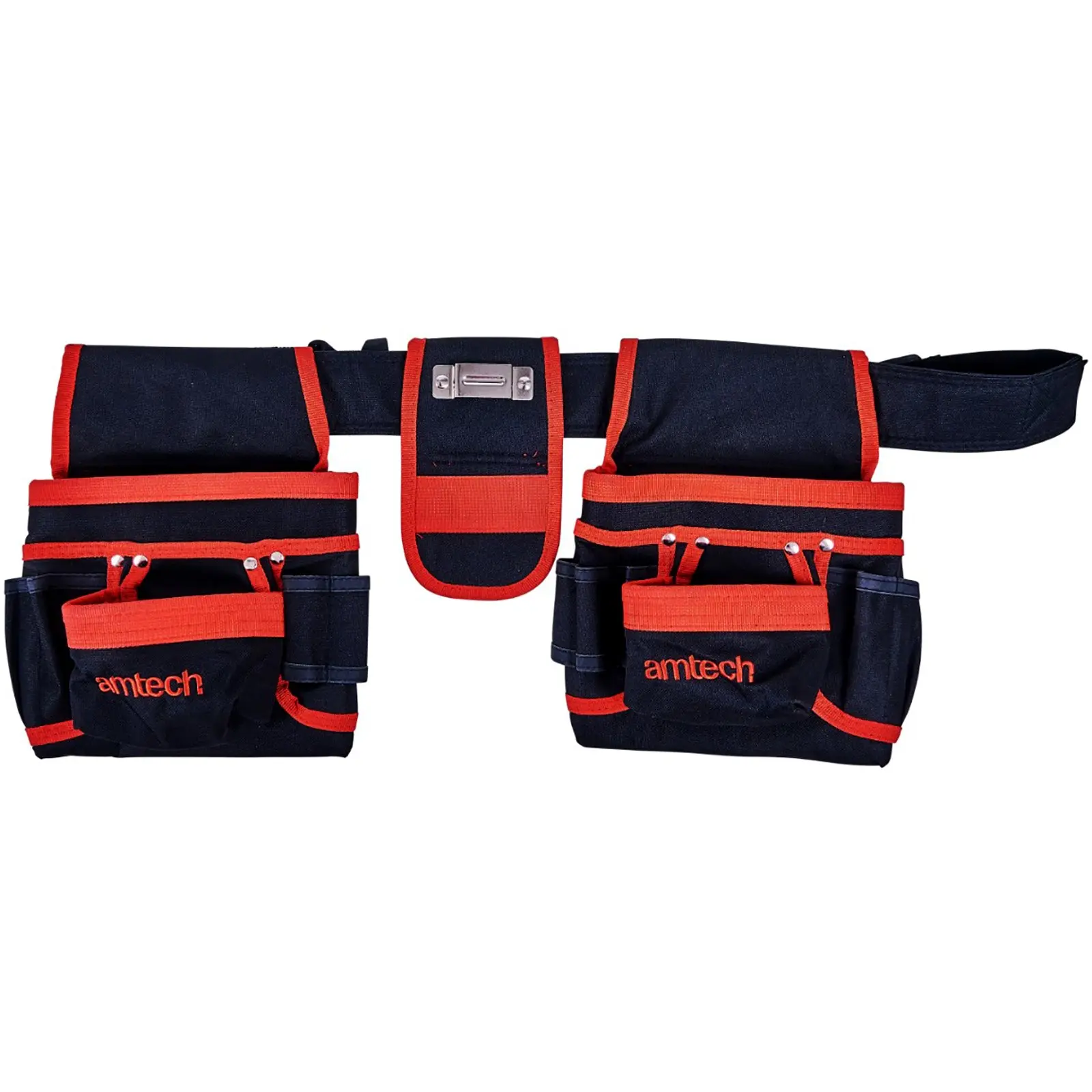 Amtech 20 Pocket Double Tool Belt Nail Pouch Hammer Loop - Image 2