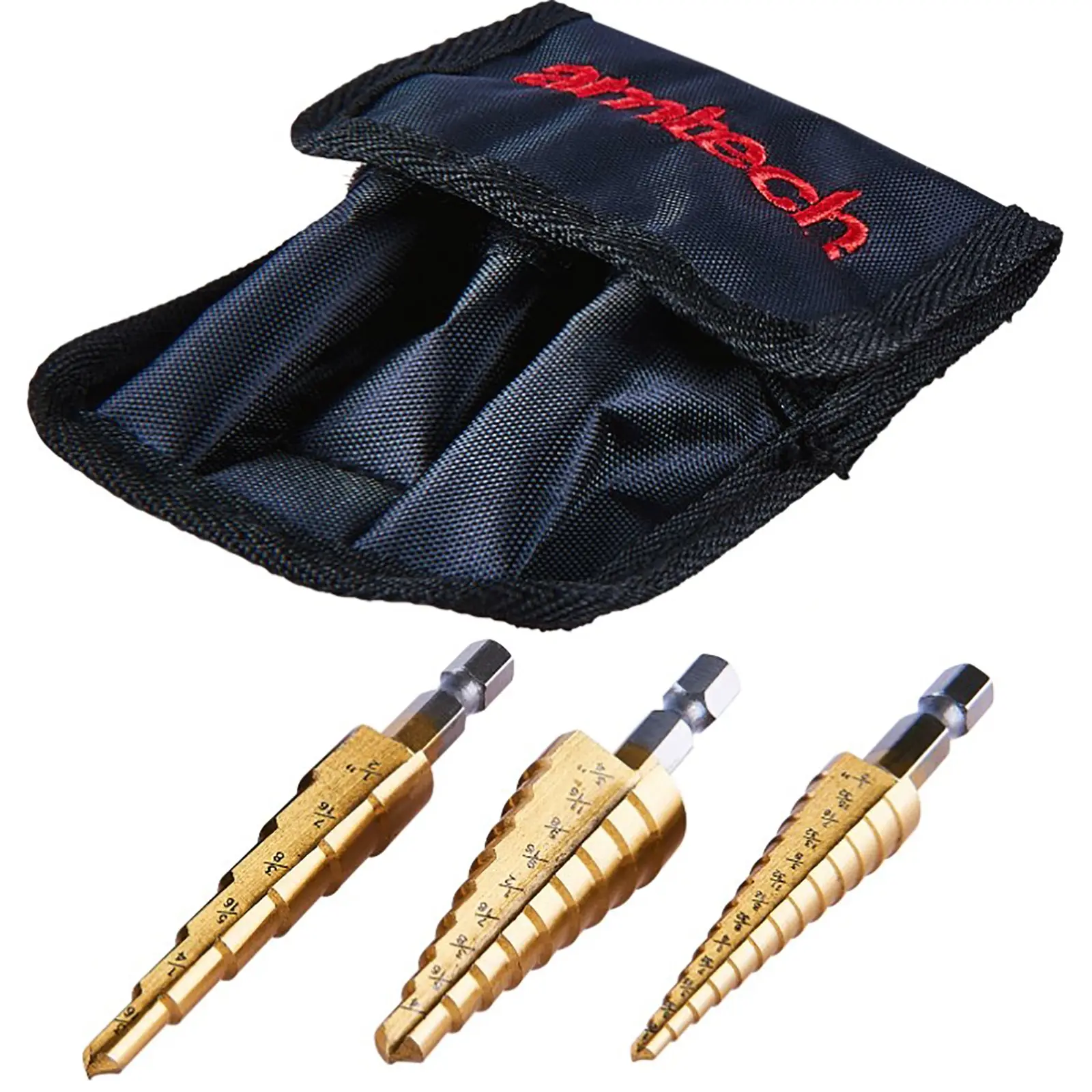 Amtech 3 Piece Imperial HSS Step Drill Bit Set - Image 2