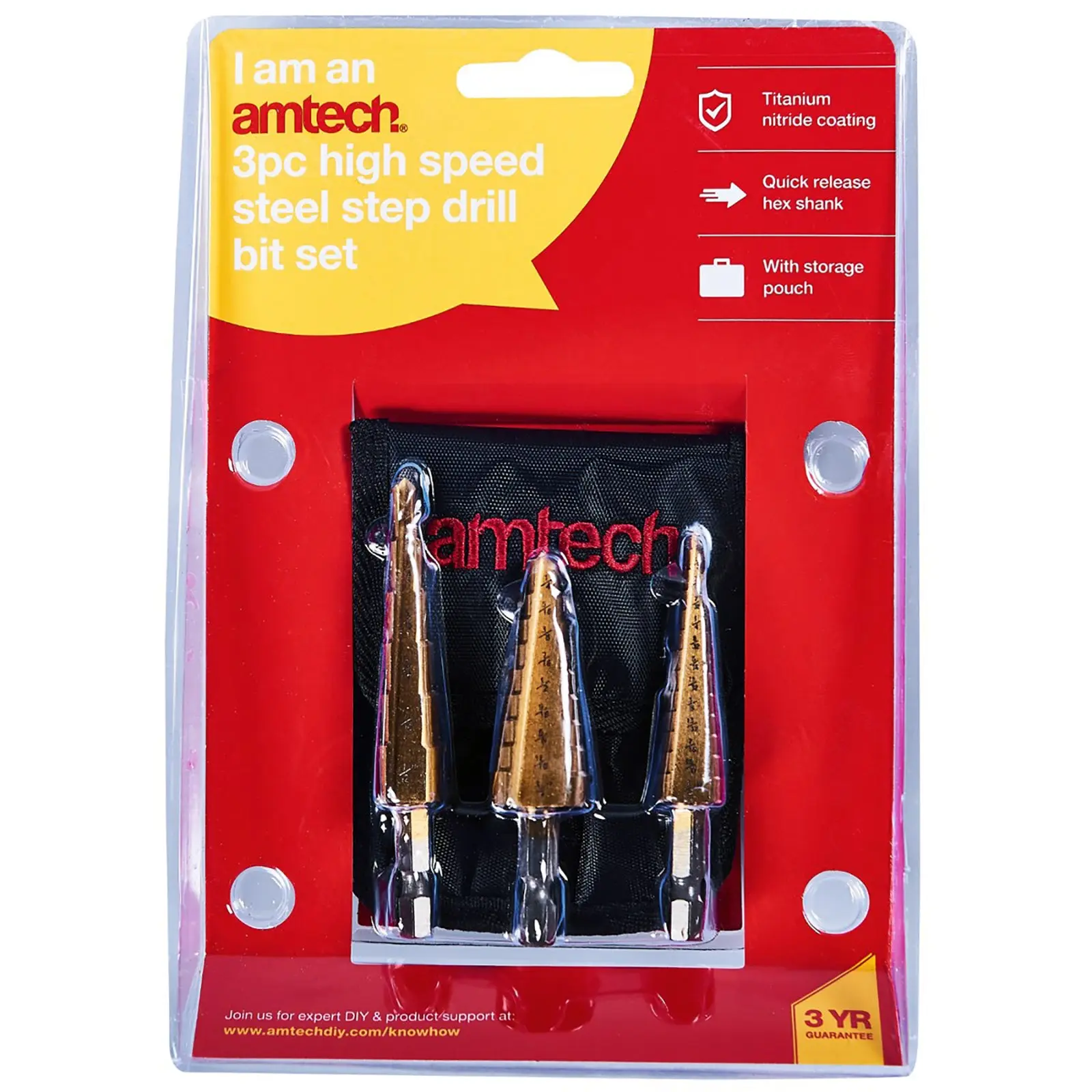 Amtech 3 Piece Imperial HSS Step Drill Bit Set - Image 3
