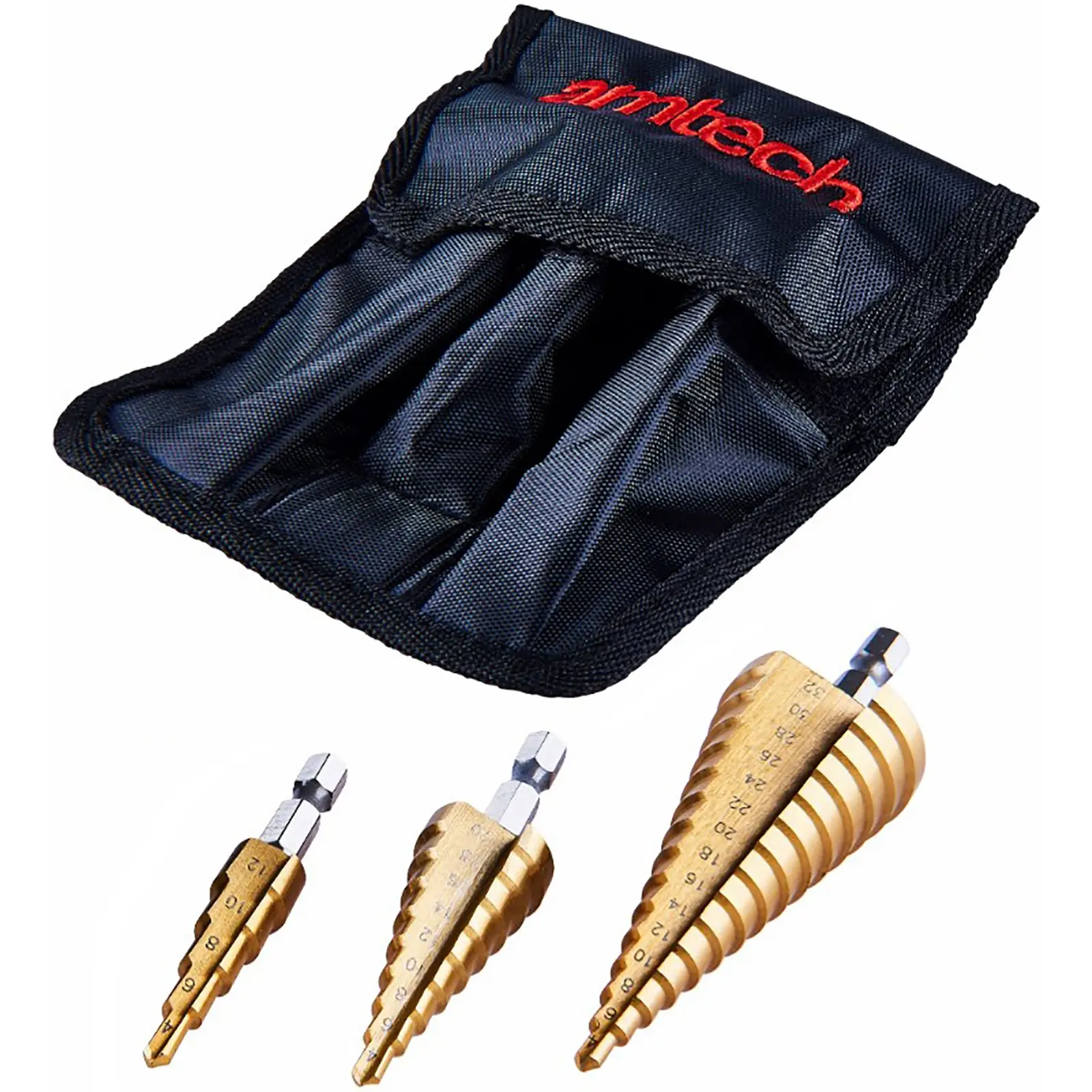 Amtech 3 Piece Metric HSS Step Drill Set - Image 2