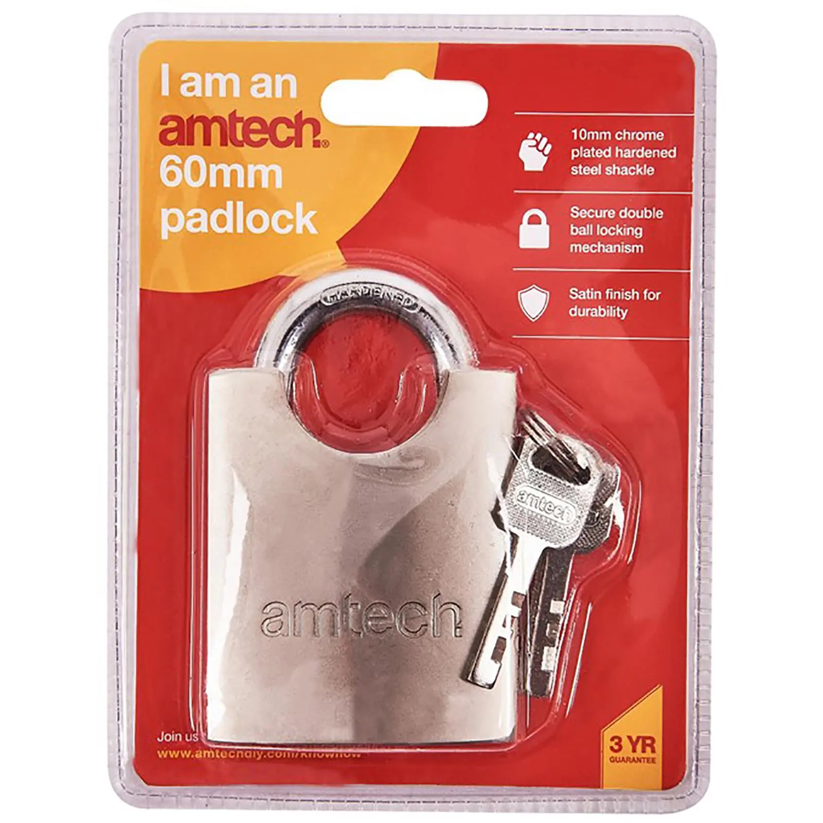 Amtech 60mm Steel Padlock - Image 3