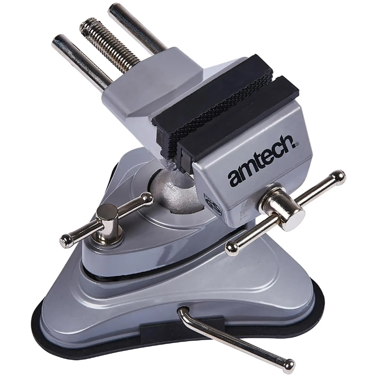 Amtech Bench Vice Clamp Table Suction Base Soft Jaws Rotating 70mm 2.75 - Image 2