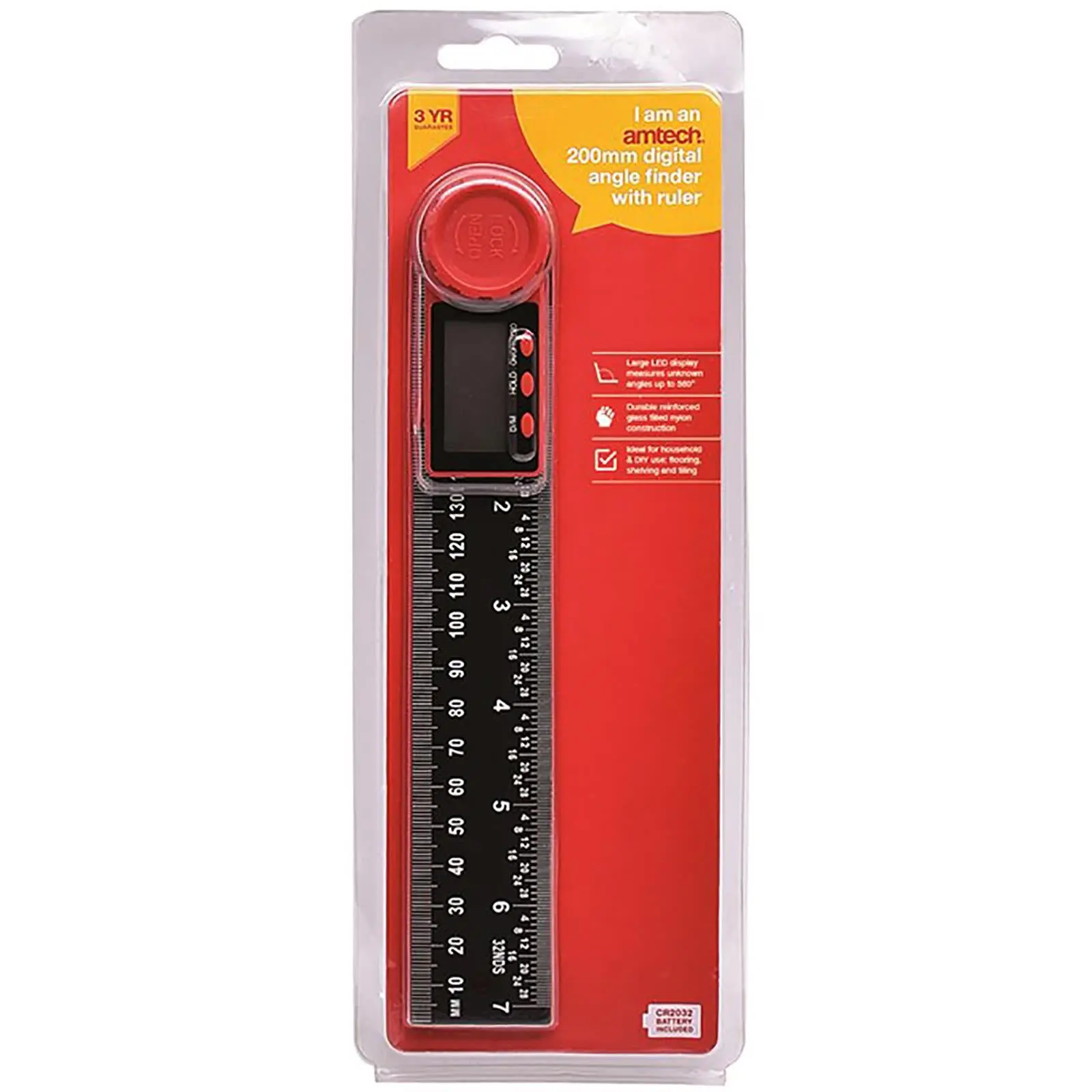 Amtech Digital Angle Finder with Ruler 200mm - Image 2