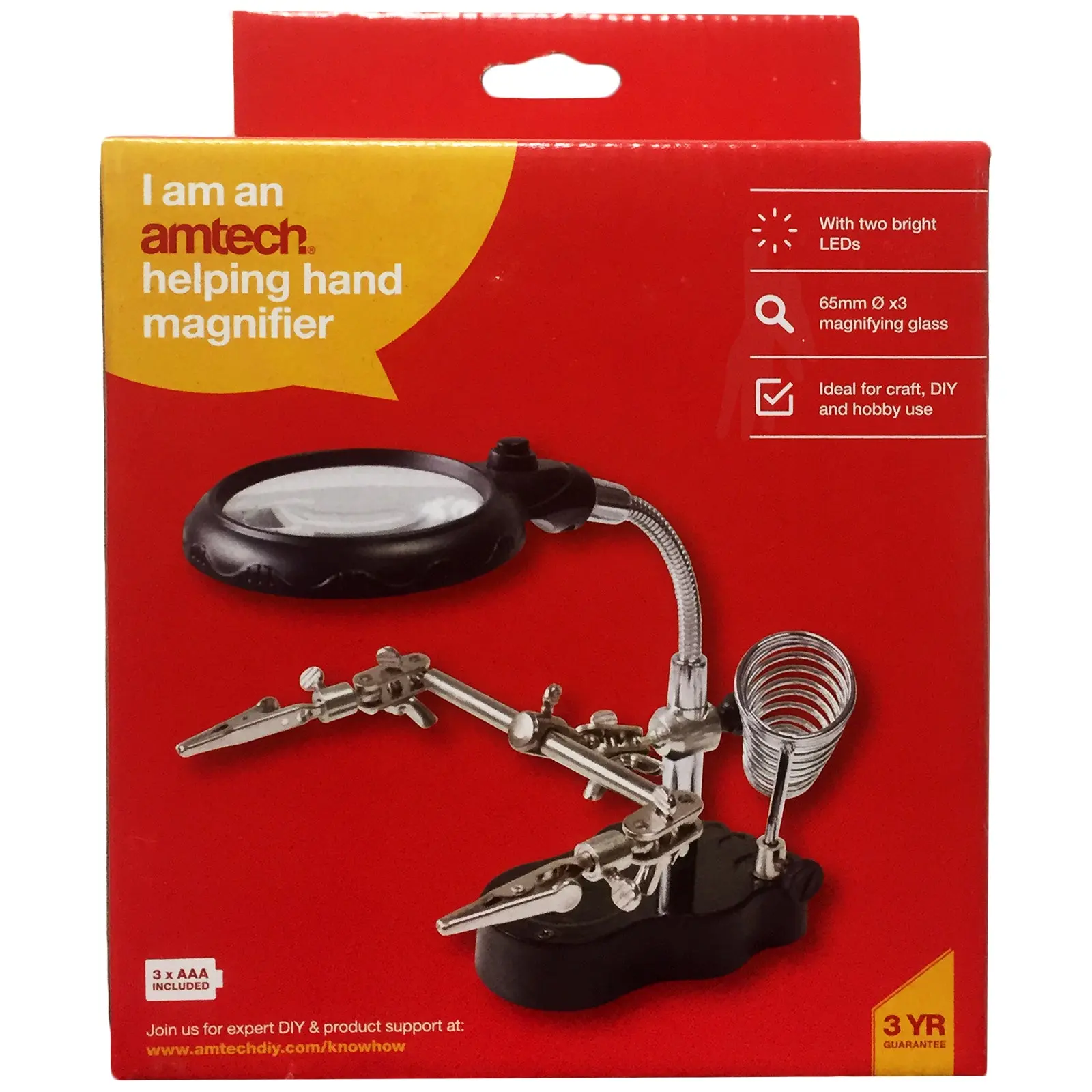 Amtech Helping Hand Magnifier With 2 LED Lights - Image 2