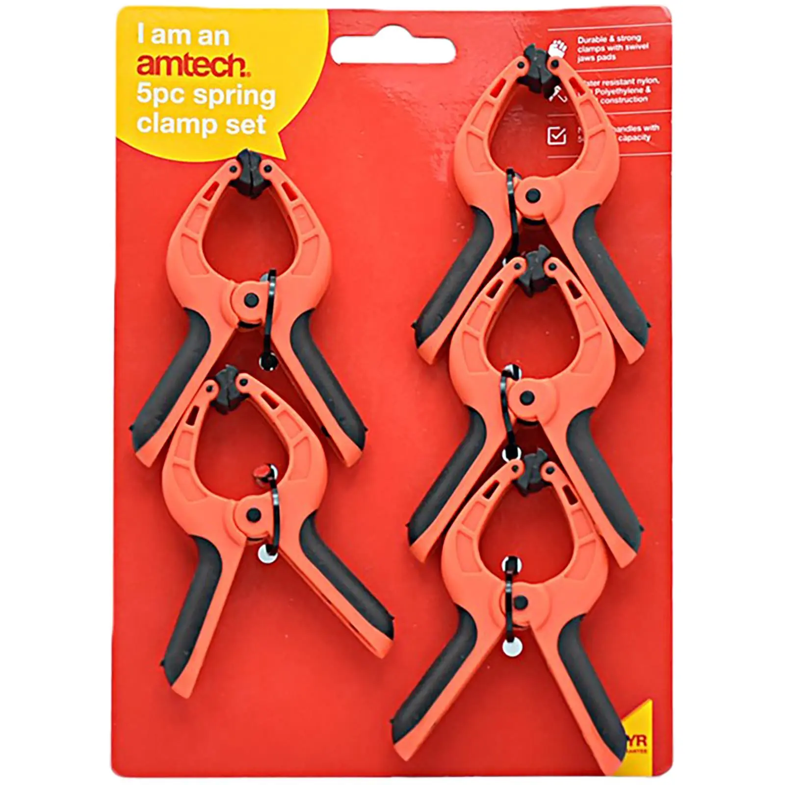 Amtech Spring Clamp Set 5 Piece 75mm (3") - Image 3