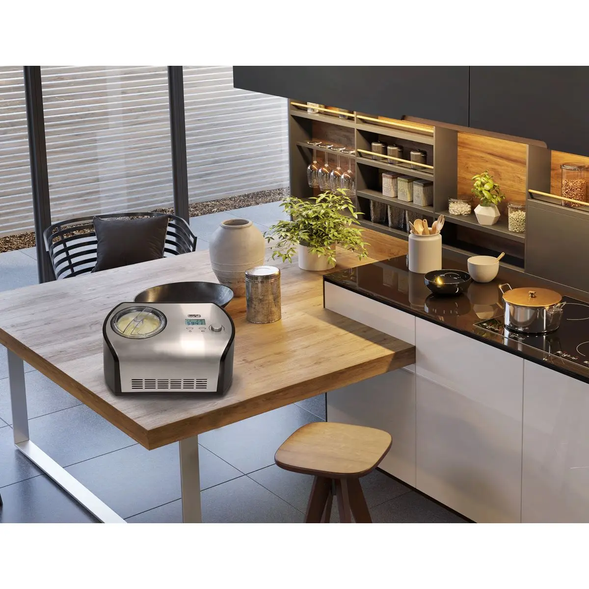 Baridi 1.2L Automatic Churning Ice Cream Machine, Fast Freeze Compressor Cooling - Image 11