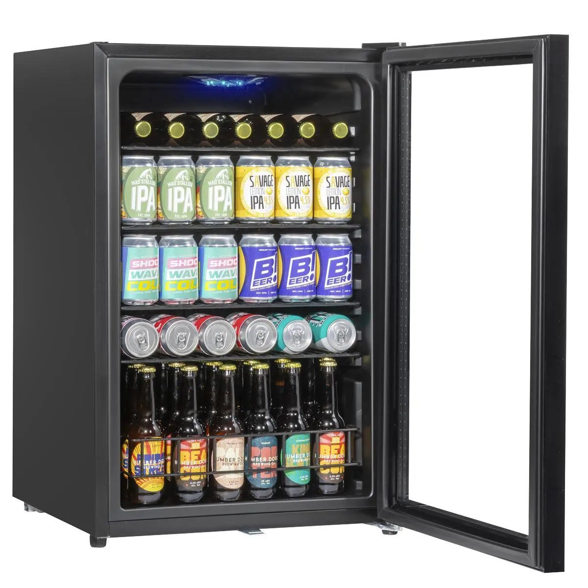 Baridi 115L Under Counter Beer, Drinks & Wine Fridge, Lock, LED Light - Image 12
