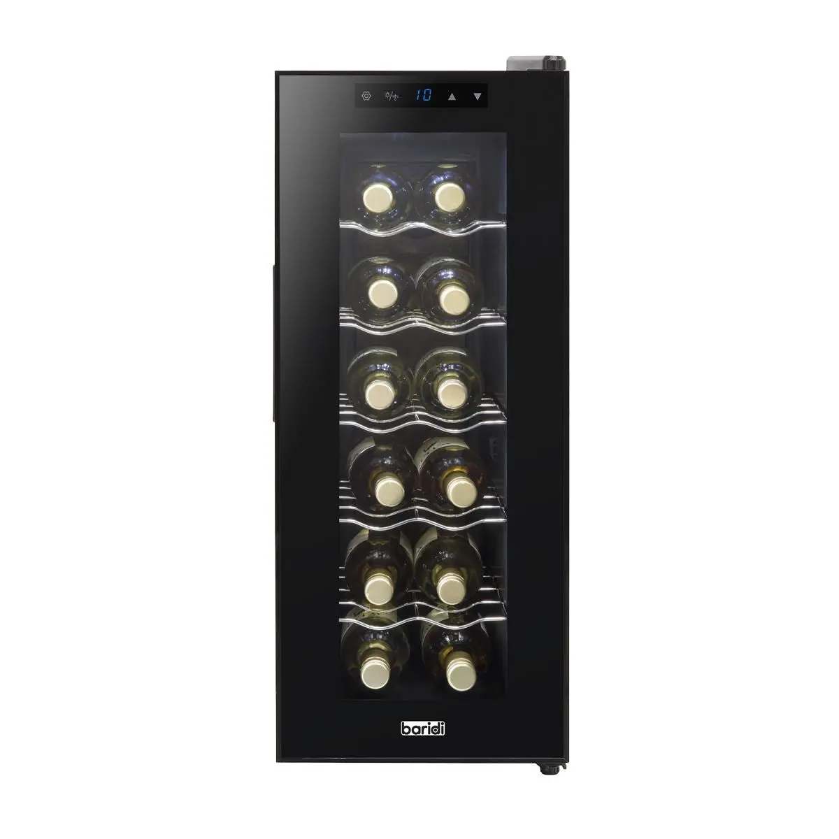 Baridi 12 Bottle Wine Cooler with Digital Touchscreen Controls & LED Light, Black - Image 7