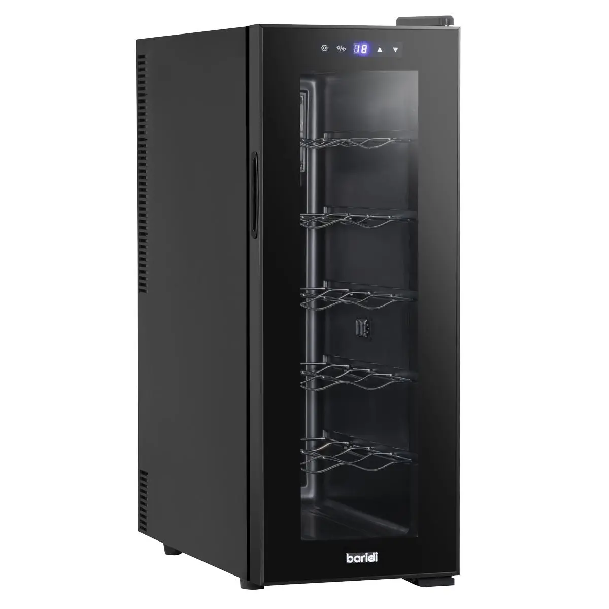 Baridi 12 Bottle Wine Cooler with Digital Touchscreen Controls & LED Light, Black - Image 9