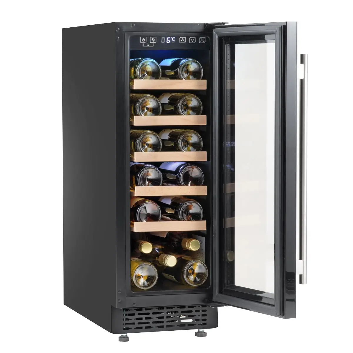 Baridi 20 Bottle Slim 30cm Built-In Wine Cooler, Touchscreen Controls, Black - Image 9
