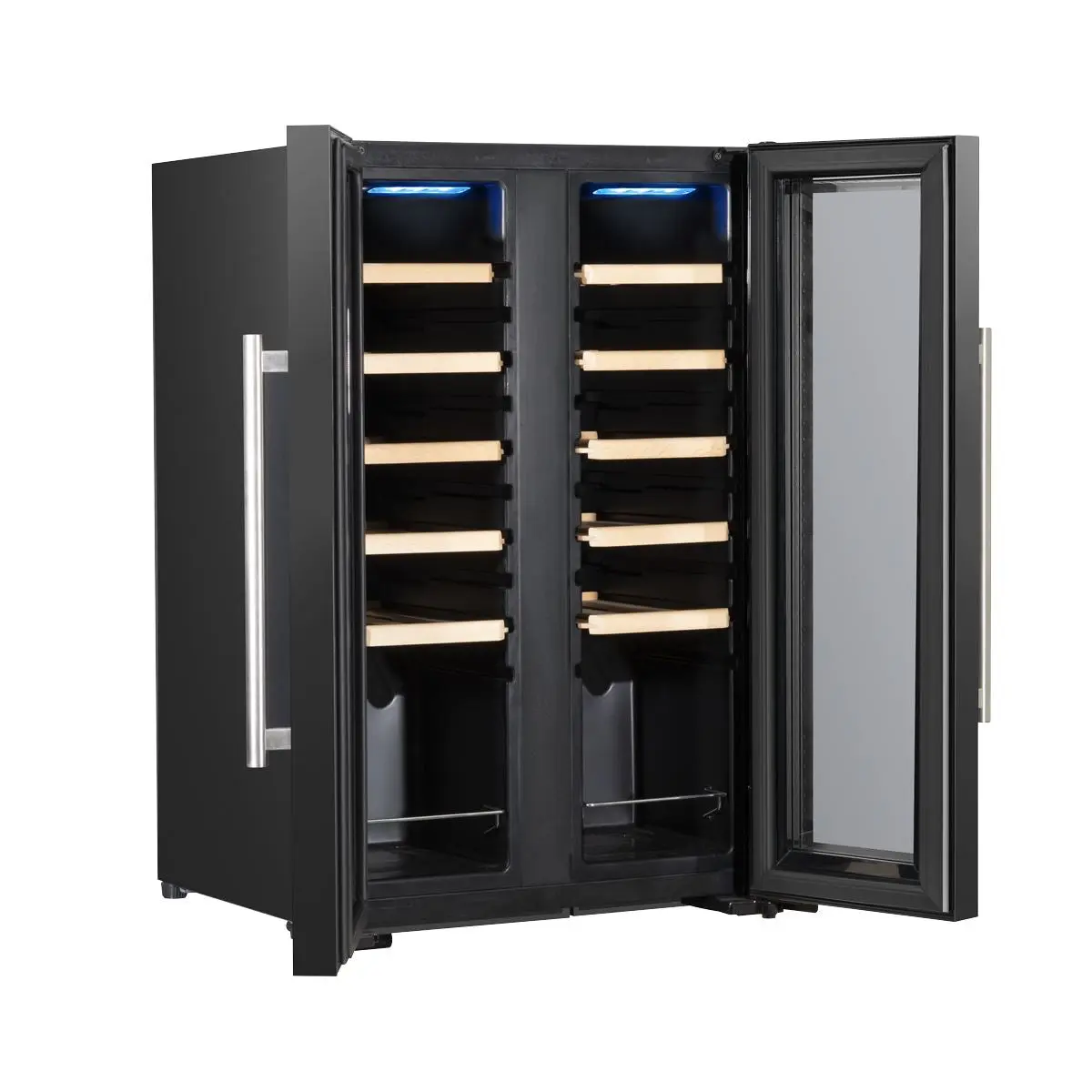 Baridi 24 Bottle Dual Zone Wine Cooler, Fridge, Touch Screen, LED Light Black and Mirror Glass Door - Image 10