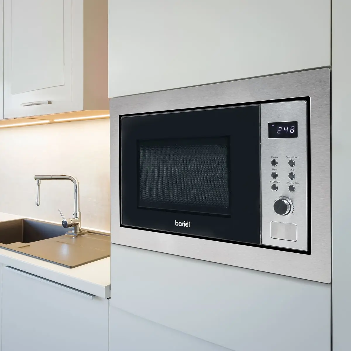 Baridi 25L Integrated Microwave Oven with Grill, 900W, Stainless Steel - Image 10
