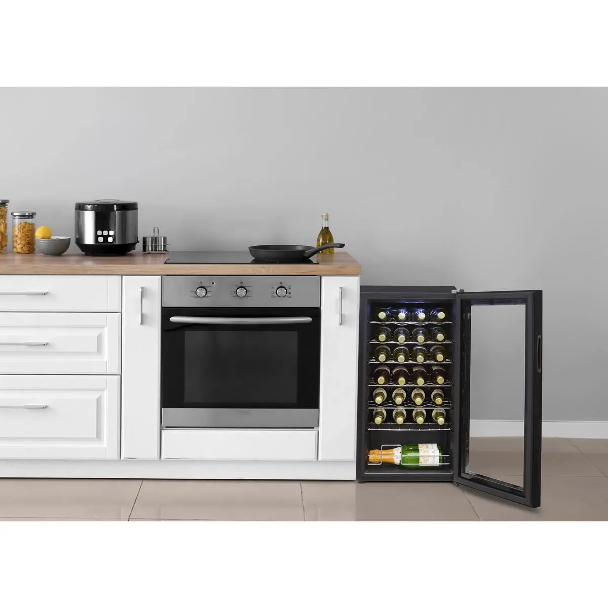 Baridi 28 Bottle Wine Fridge with Digital Touchscreen Controls & LED Light, Black - Image 10