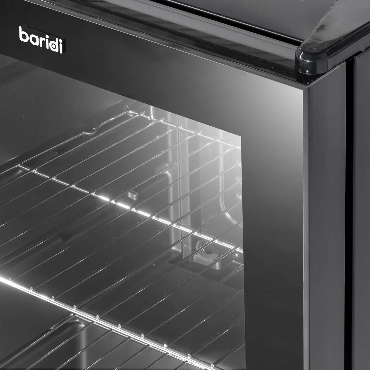 Baridi 40L Drinks Mini Fridge with LED Light, Black and Glass Door - Image 7