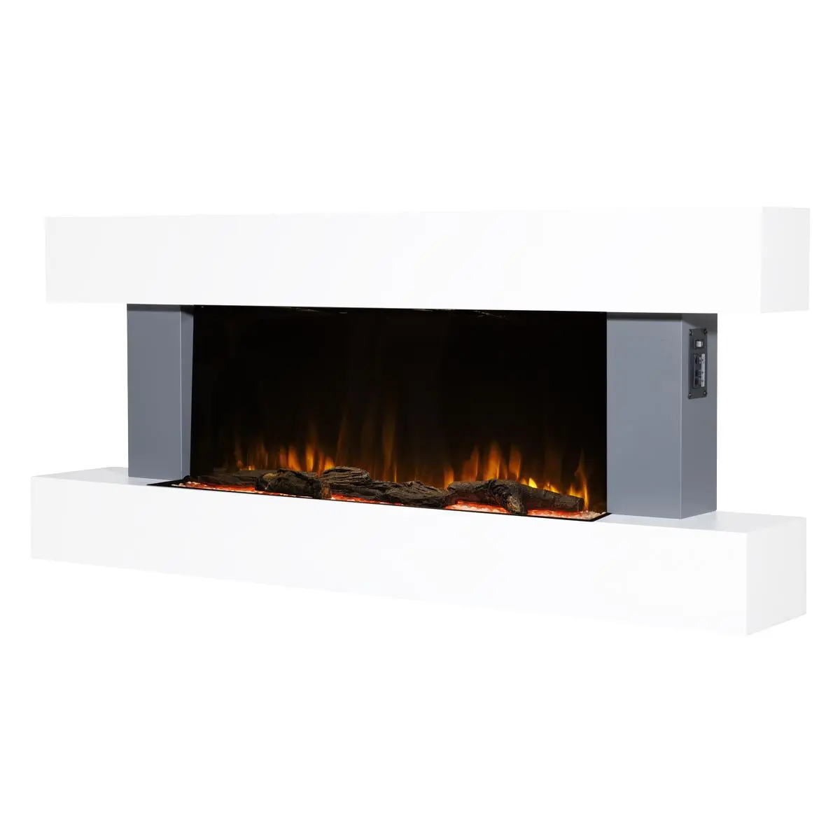Baridi Wall Mounting Electric Fireplace with LED Flame Effect 52" - Grey - Image 16