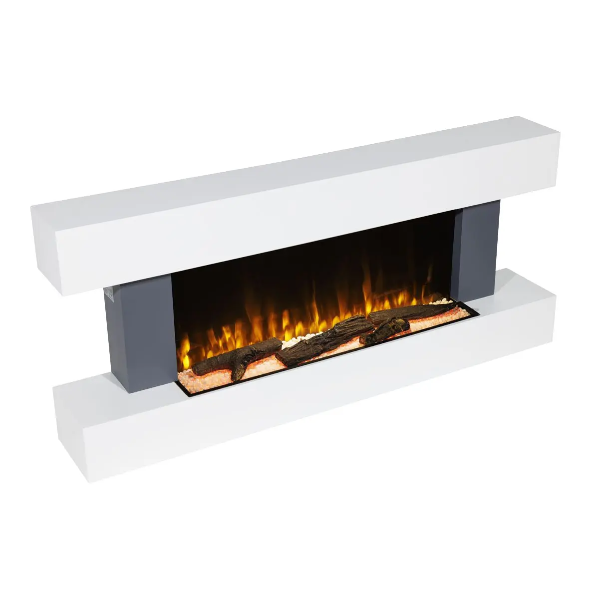 Baridi Wall Mounting Electric Fireplace with LED Flame Effect 52" - Grey - Image 17