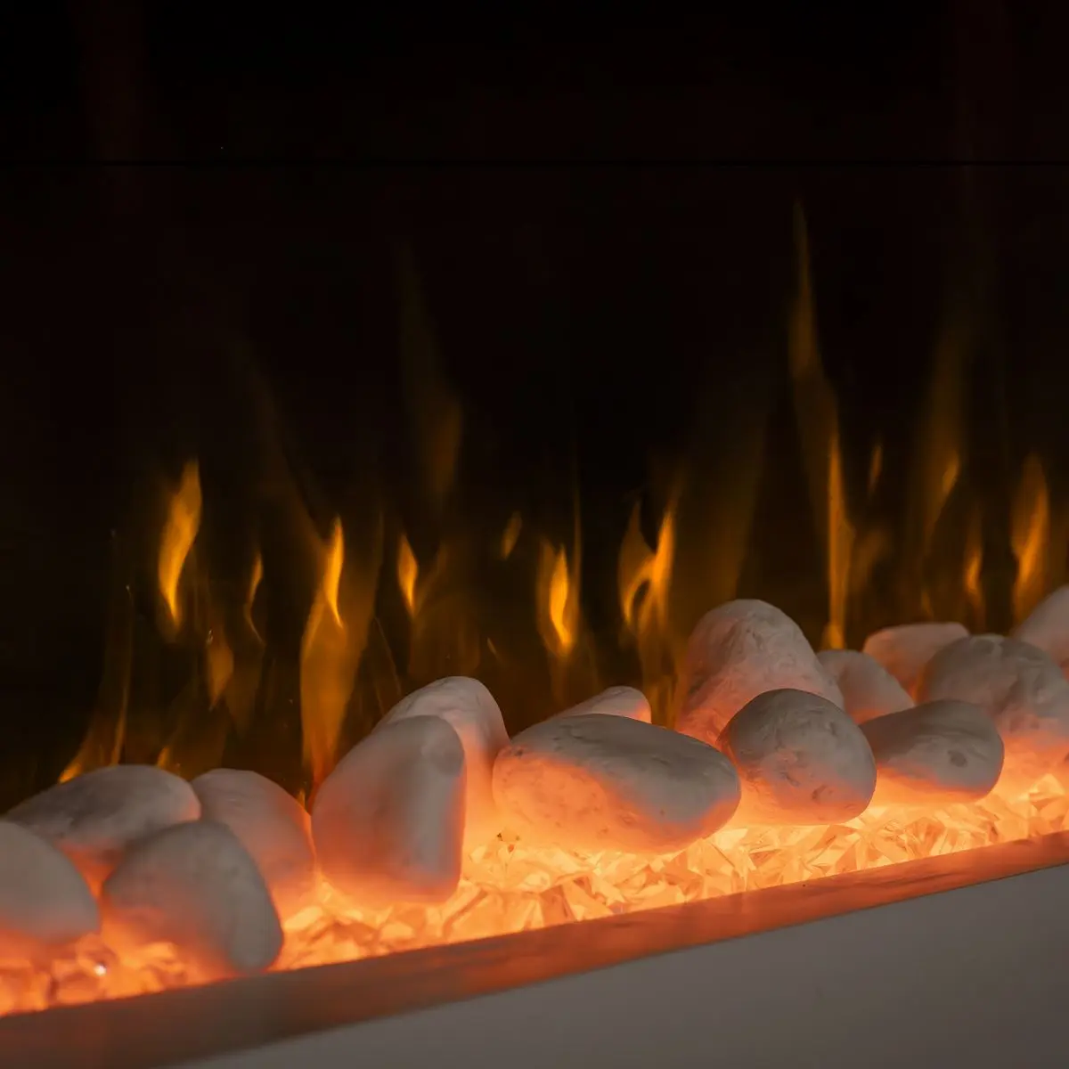 Baridi Wall Mounting Electric Fireplace with LED Flame Effect 52" - Grey - Image 18