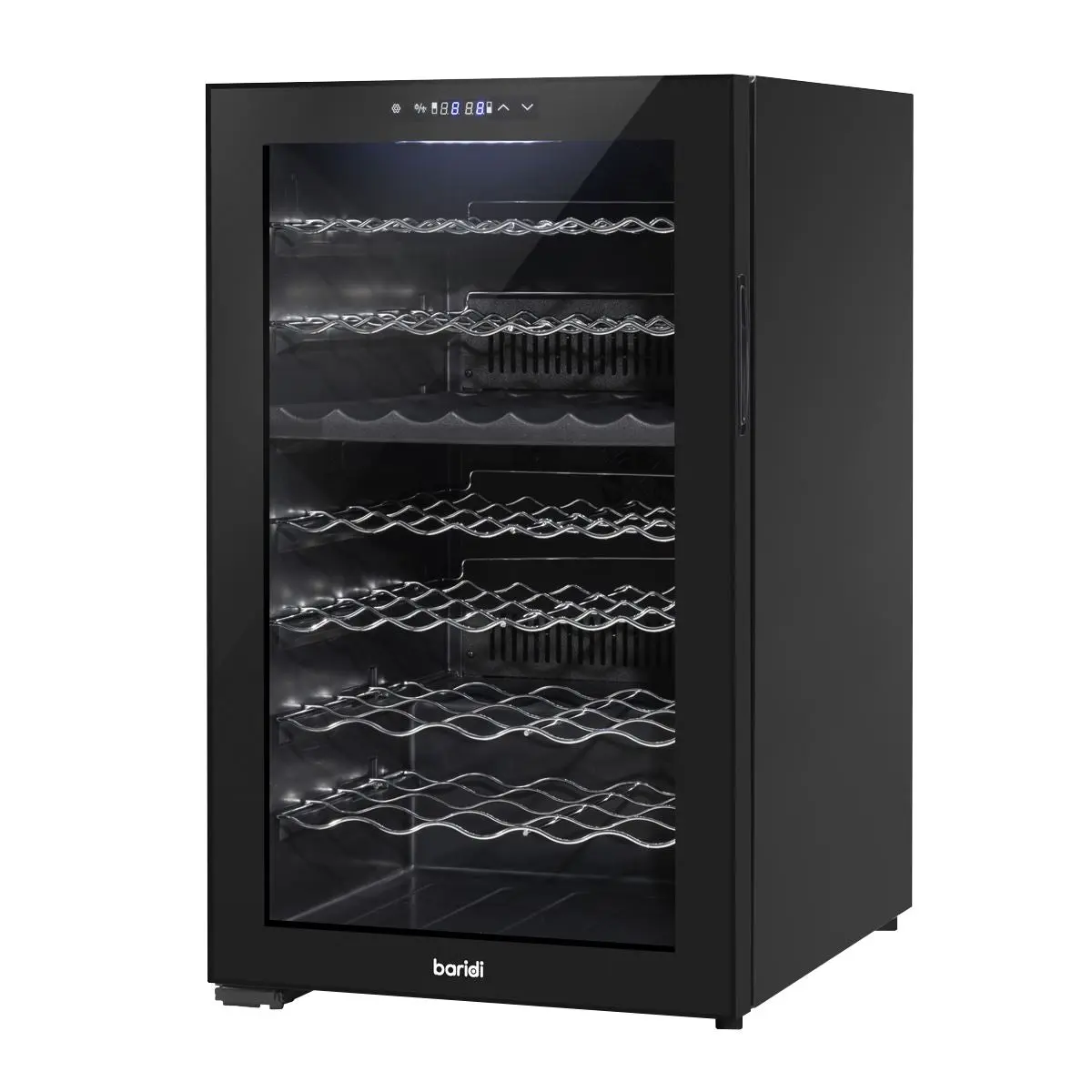 Baridi 52 Bottle Dual Zone Wine Cooler, Fridge, Touch Screen Controls, LED - Black - Image 2