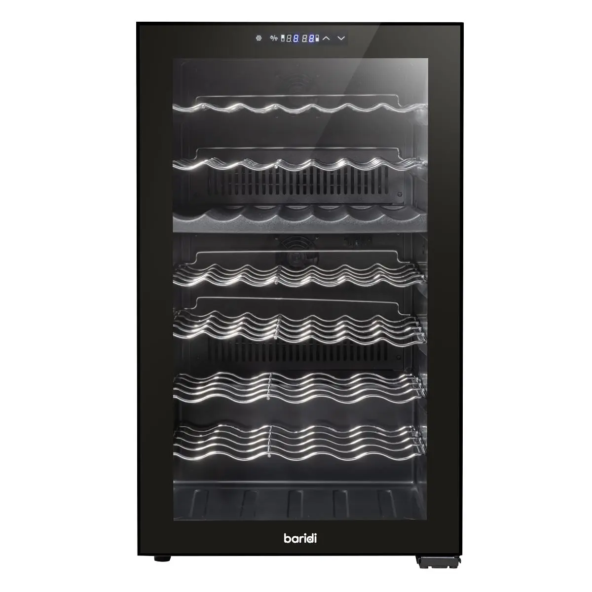 Baridi 52 Bottle Dual Zone Wine Cooler, Fridge, Touch Screen Controls, LED - Black - Image 3