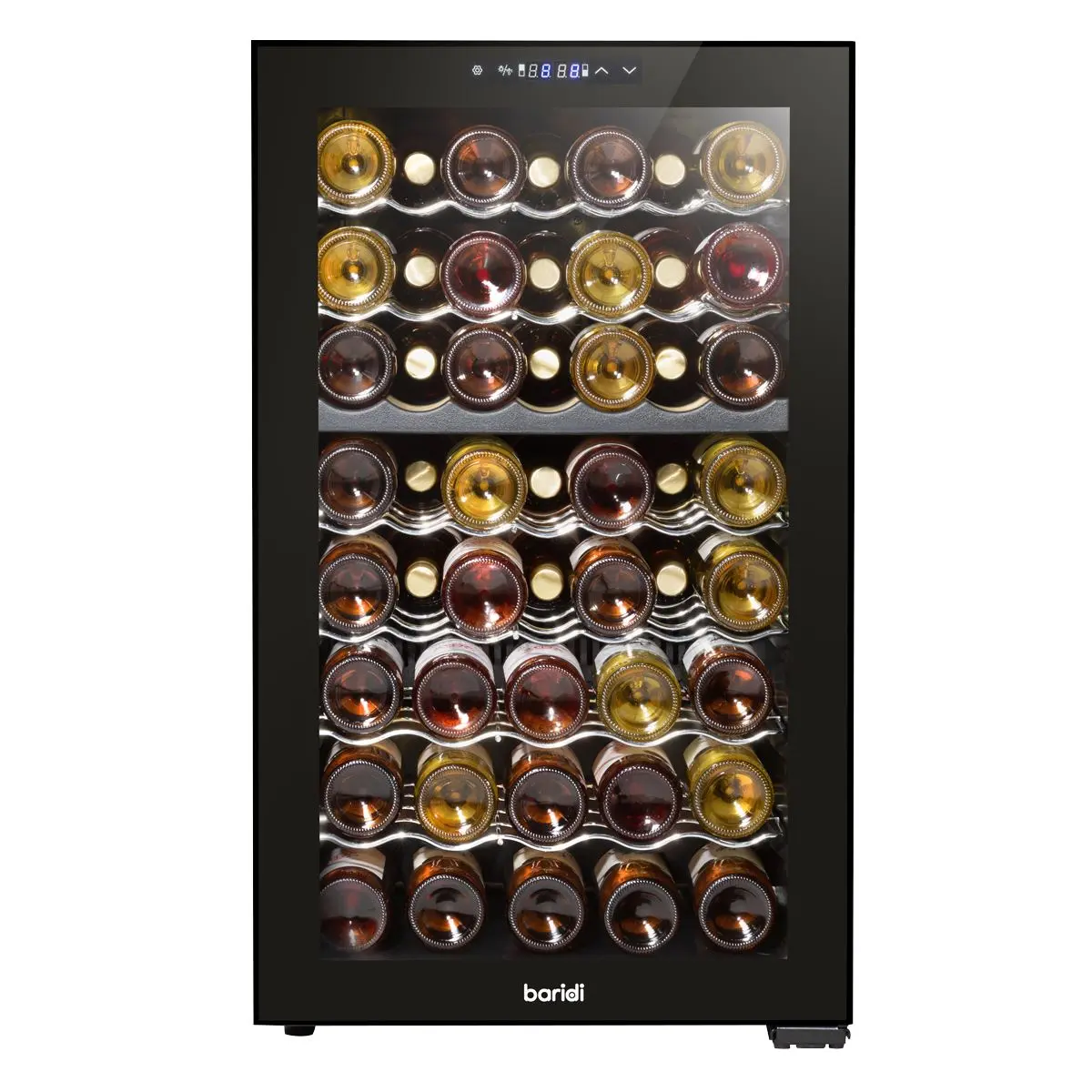 Baridi 52 Bottle Dual Zone Wine Cooler, Fridge, Touch Screen Controls, LED - Black - Image 4