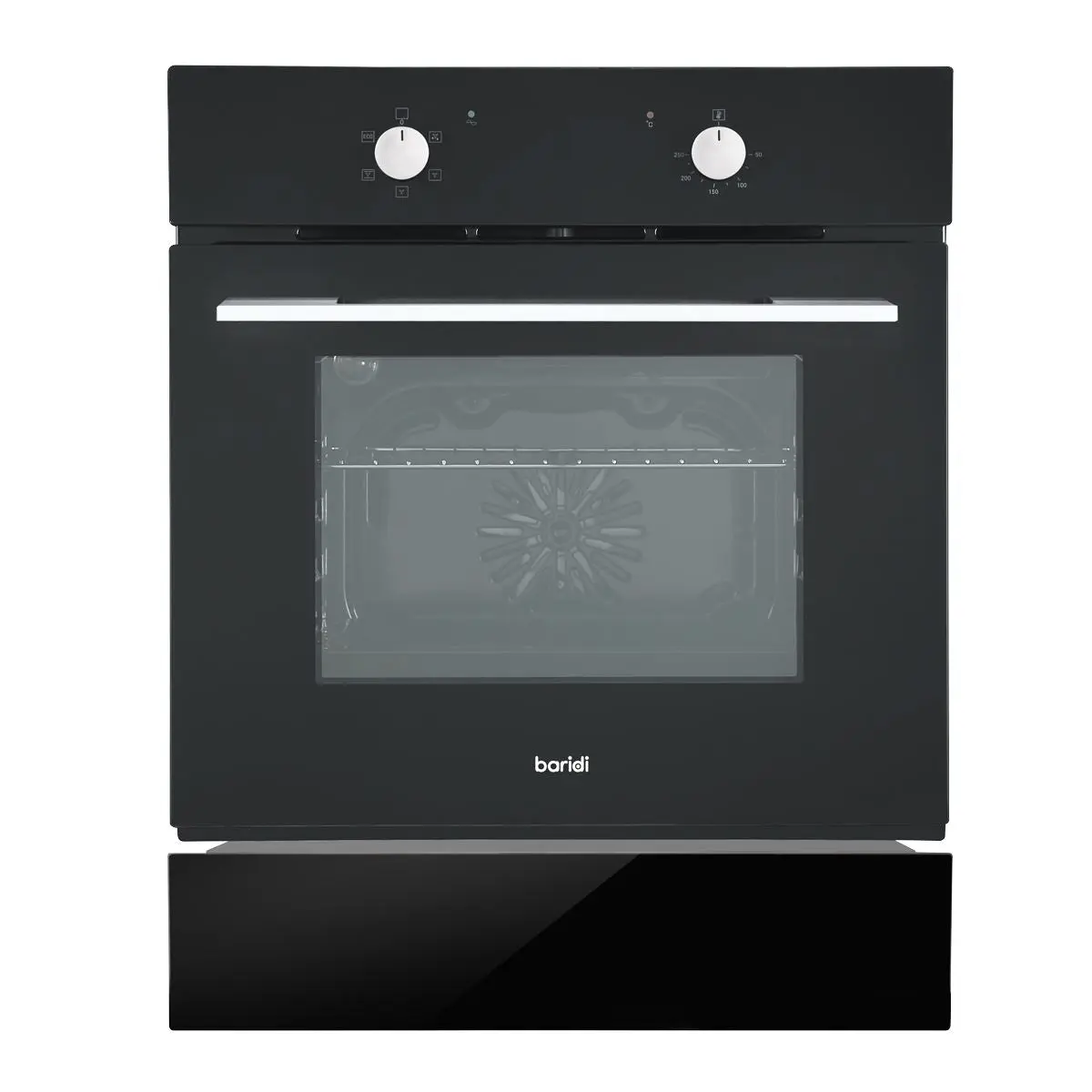 Baridi 60cm 4 Function Fan Assisted Oven & 60cm Warming Drawer Bundle, Black