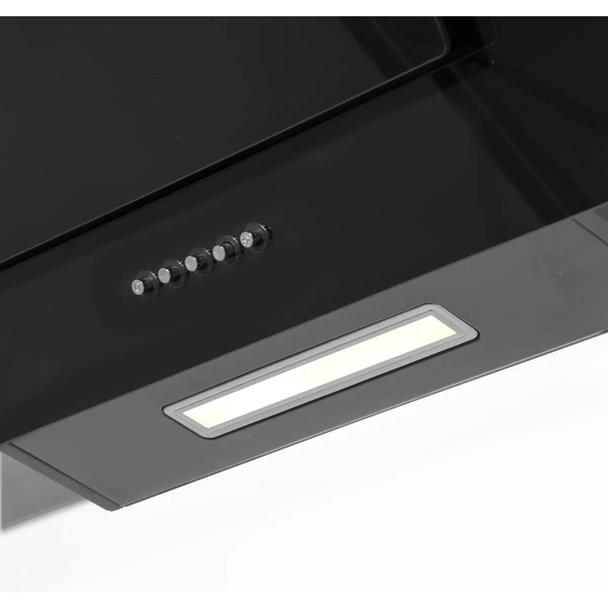 Baridi 60cm Angled Chimney Cooker Hood with Carbon Filters, LED Lamp, Energy Class B, Black Glass - Image 3