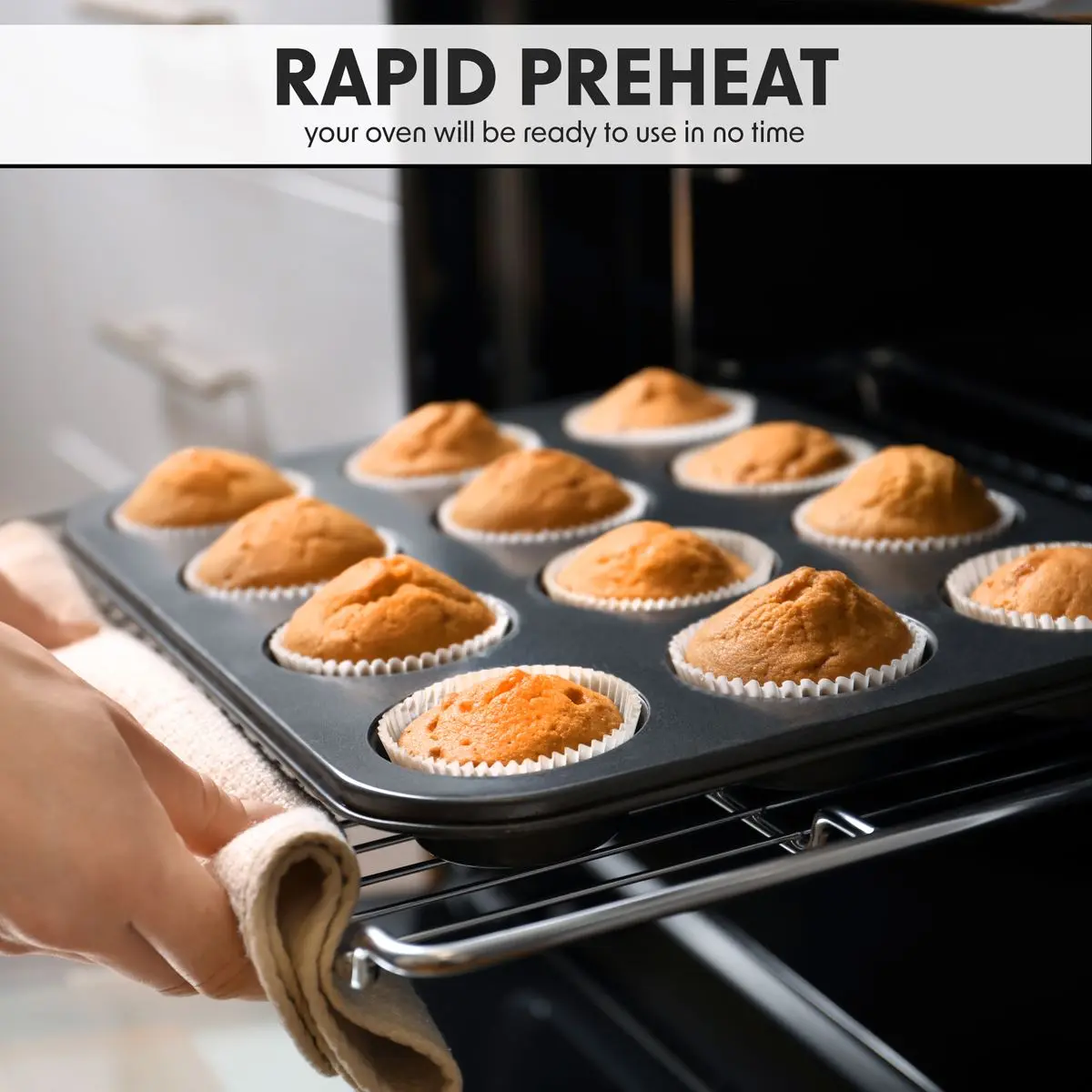 Baridi 60cm Built-In Fan Assisted, Single, Integrated 10 Function Electric Oven, Touchscreen Controls, 72L Capacity, Black - Image 10