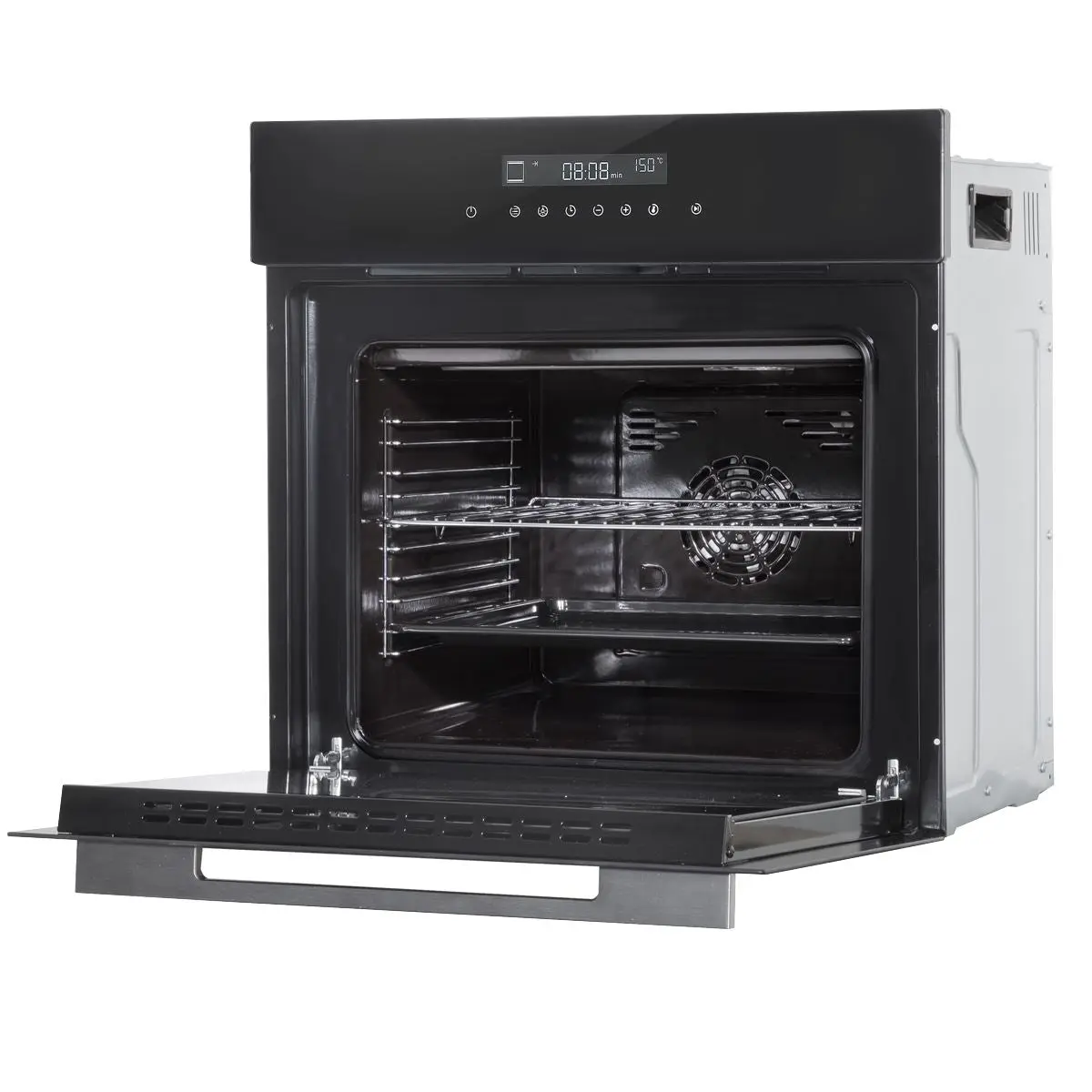 Baridi 60cm Built-In Fan Assisted, Single, Integrated 10 Function Electric Oven, Touchscreen Controls, 72L Capacity, Black - Image 7