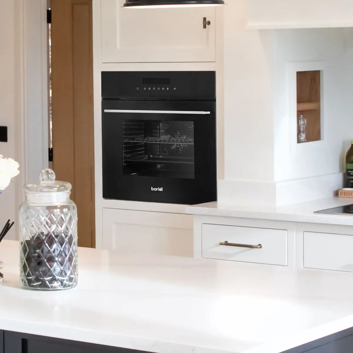 Baridi 60cm Built-In Fan Assisted, Single, Integrated 10 Function Electric Oven, Touchscreen Controls, 72L Capacity, Black - Image 9