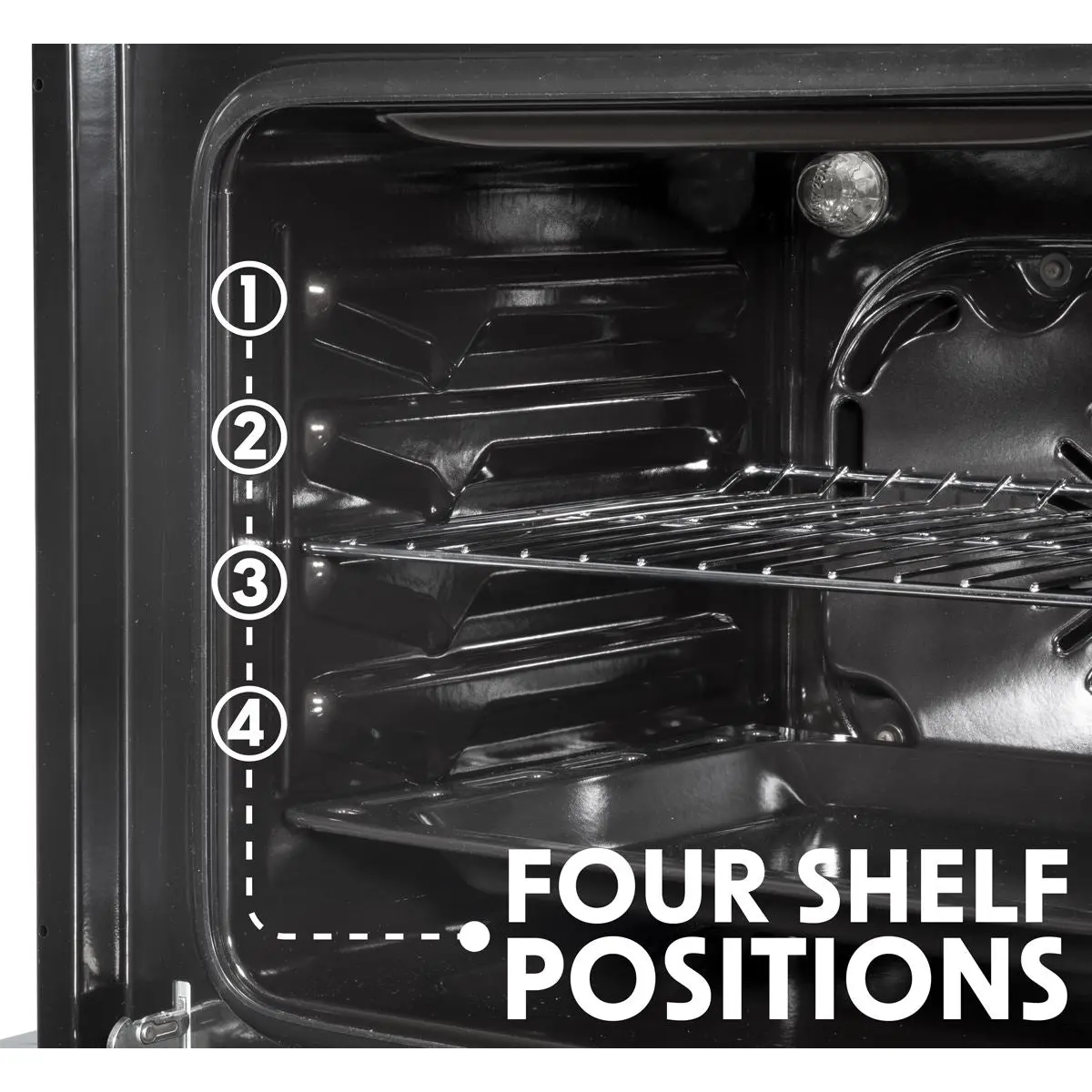 Baridi 60cm Built-In Five Function Fan Assisted Oven, 55L Capacity, Black - Image 10