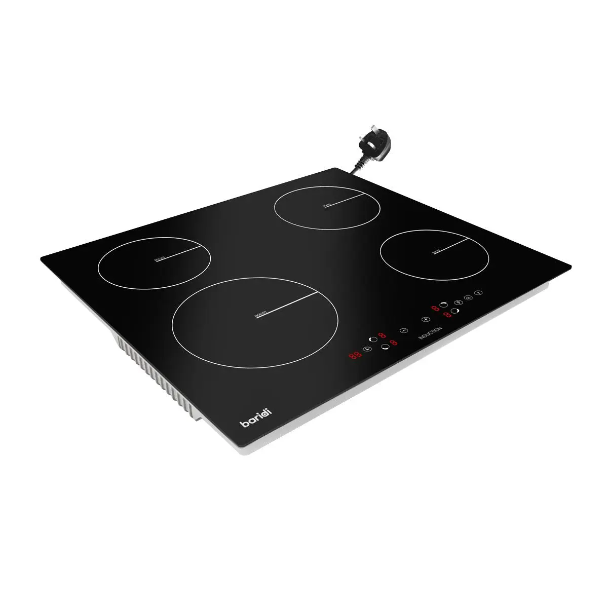 Baridi 60cm Built-In Induction Hob with 4 Cooking Zones, 2800W, Boost Function, 9 Power Levels, Touch Control, Timer, supplied with 13A Plug - Image 3