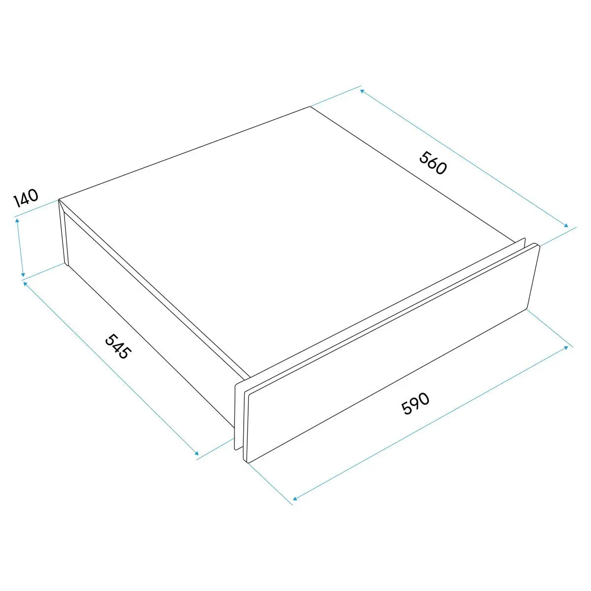 Baridi 60cm Built-In Warming Drawer, Push-to-Open, Anti-Slip Mat, Black/Stainless Steel - Image 10