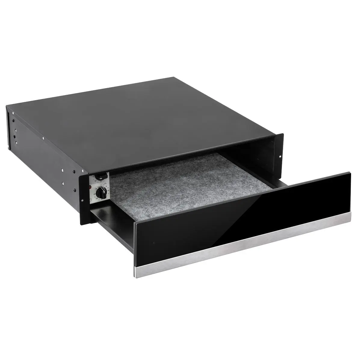 Baridi 60cm Built-In Warming Drawer, Push-to-Open, Anti-Slip Mat, Black/Stainless Steel - Image 4