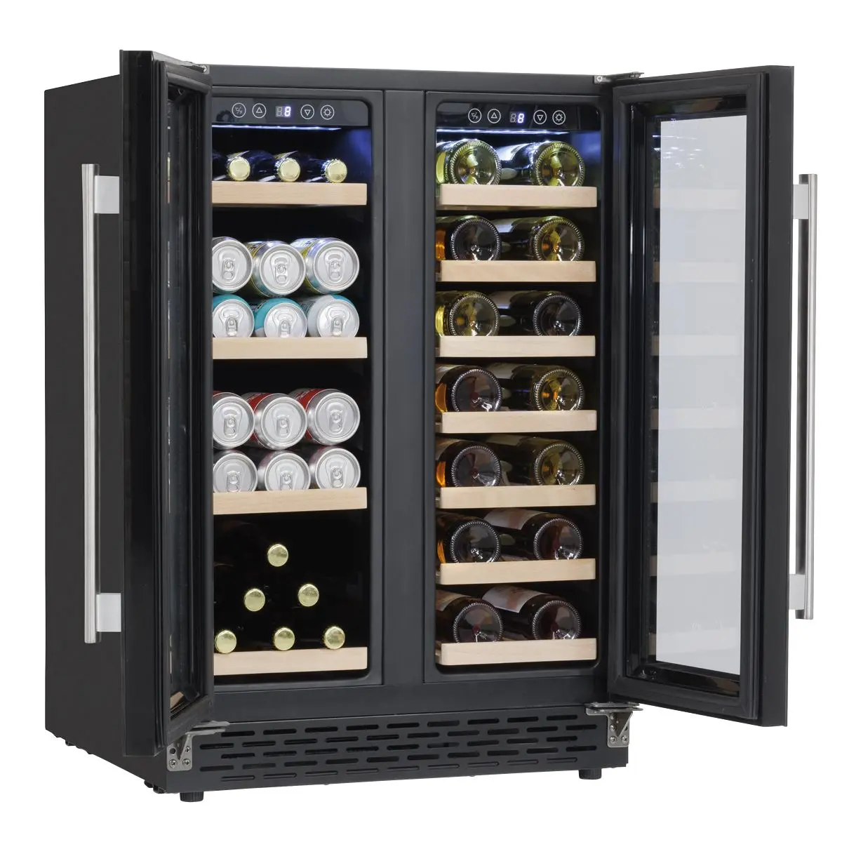 Baridi 60cm Dual Zone Wine Cooler and Drinks Fridge 40 Bottle/120 Can Built-In Under Counter/Freestanding Glass Fronted Bar Drinks Fridge Chiller - Image 10