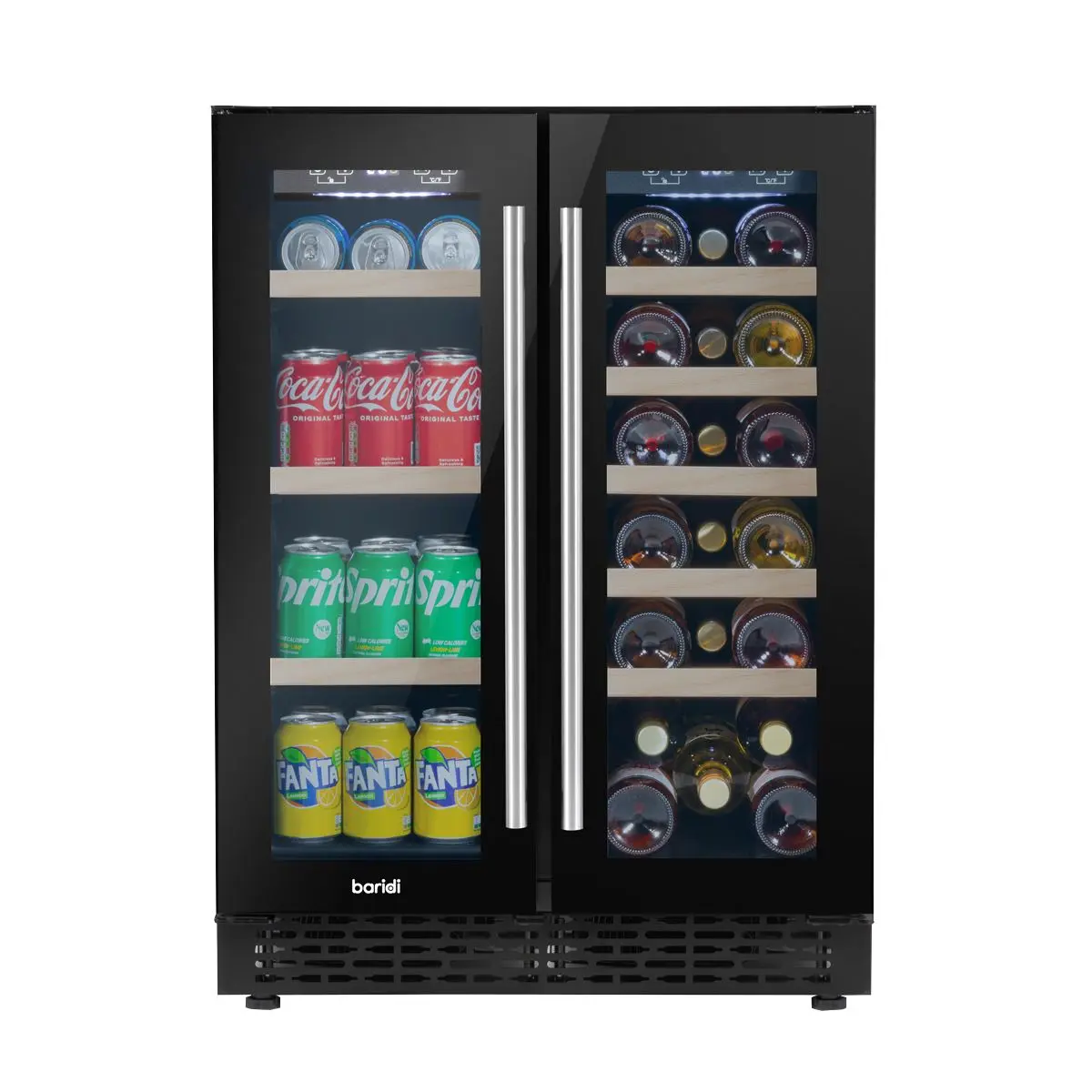 Baridi 60cm Dual Zone Wine Cooler and Drinks Fridge 40 Bottle/120 Can Built-In Under Counter/Freestanding Glass Fronted Bar Drinks Fridge Chiller - Image 38