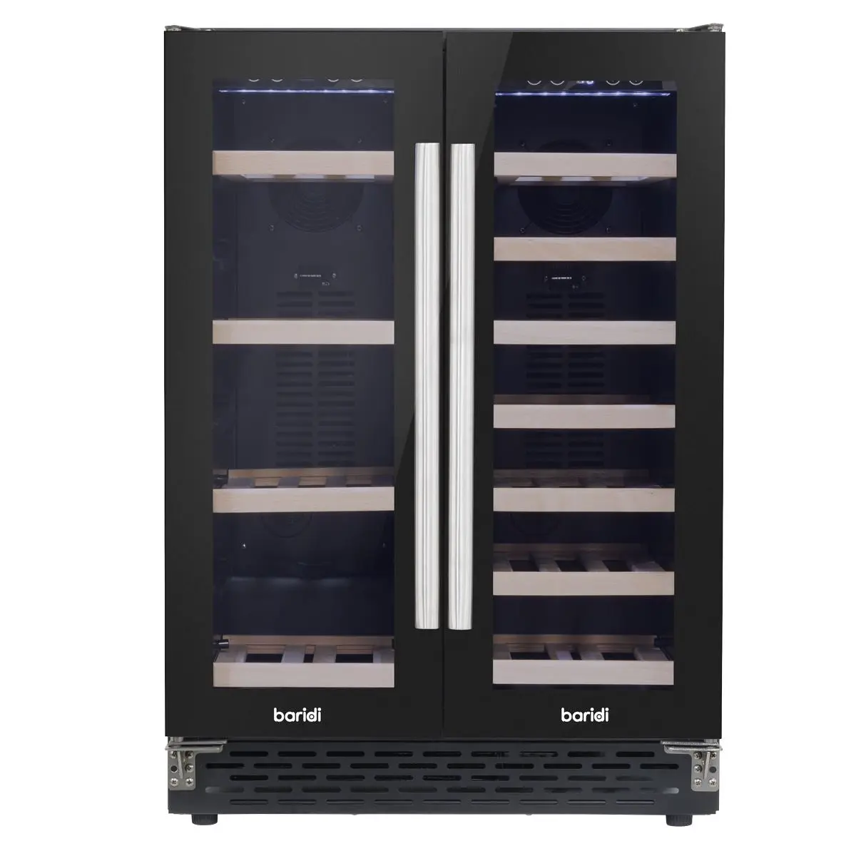 Baridi 60cm Dual Zone Wine Cooler and Drinks Fridge 40 Bottle/120 Can Built-In Under Counter/Freestanding Glass Fronted Bar Drinks Fridge Chiller - Image 5