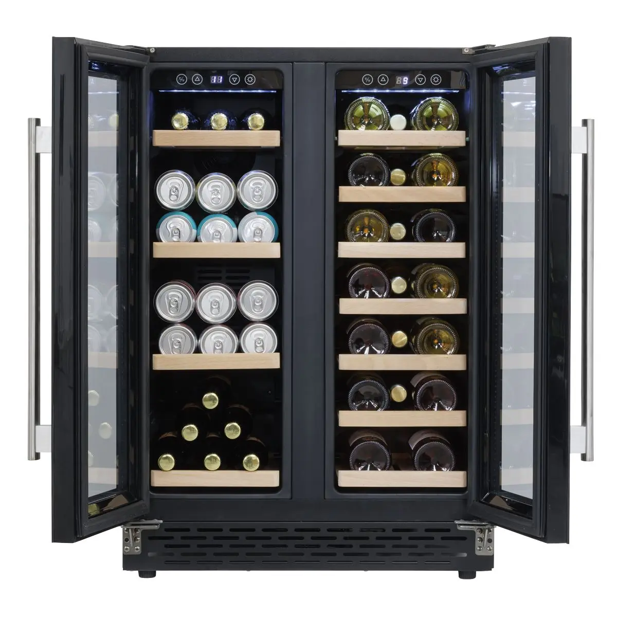 Baridi 60cm Dual Zone Wine Cooler and Drinks Fridge 40 Bottle/120 Can Built-In Under Counter/Freestanding Glass Fronted Bar Drinks Fridge Chiller - Image 6