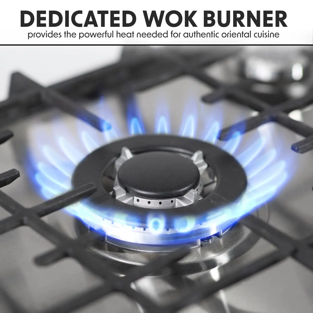 Baridi 60cm Gas Hob, 4 Burner and Cast Iron Pan Supports, Stainless Steel - Image 12