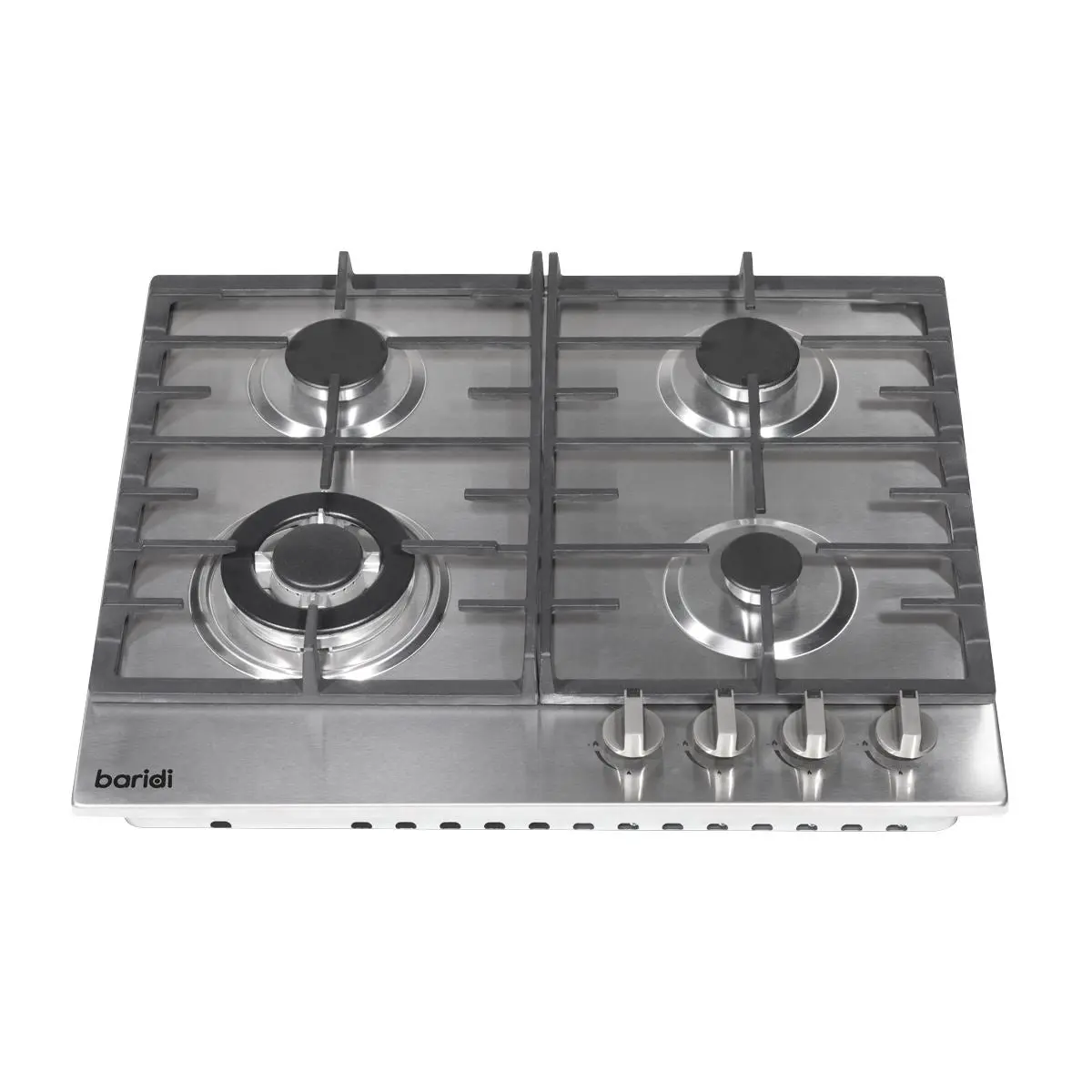 Baridi 60cm Gas Hob, 4 Burner and Cast Iron Pan Supports, Stainless Steel - Image 7