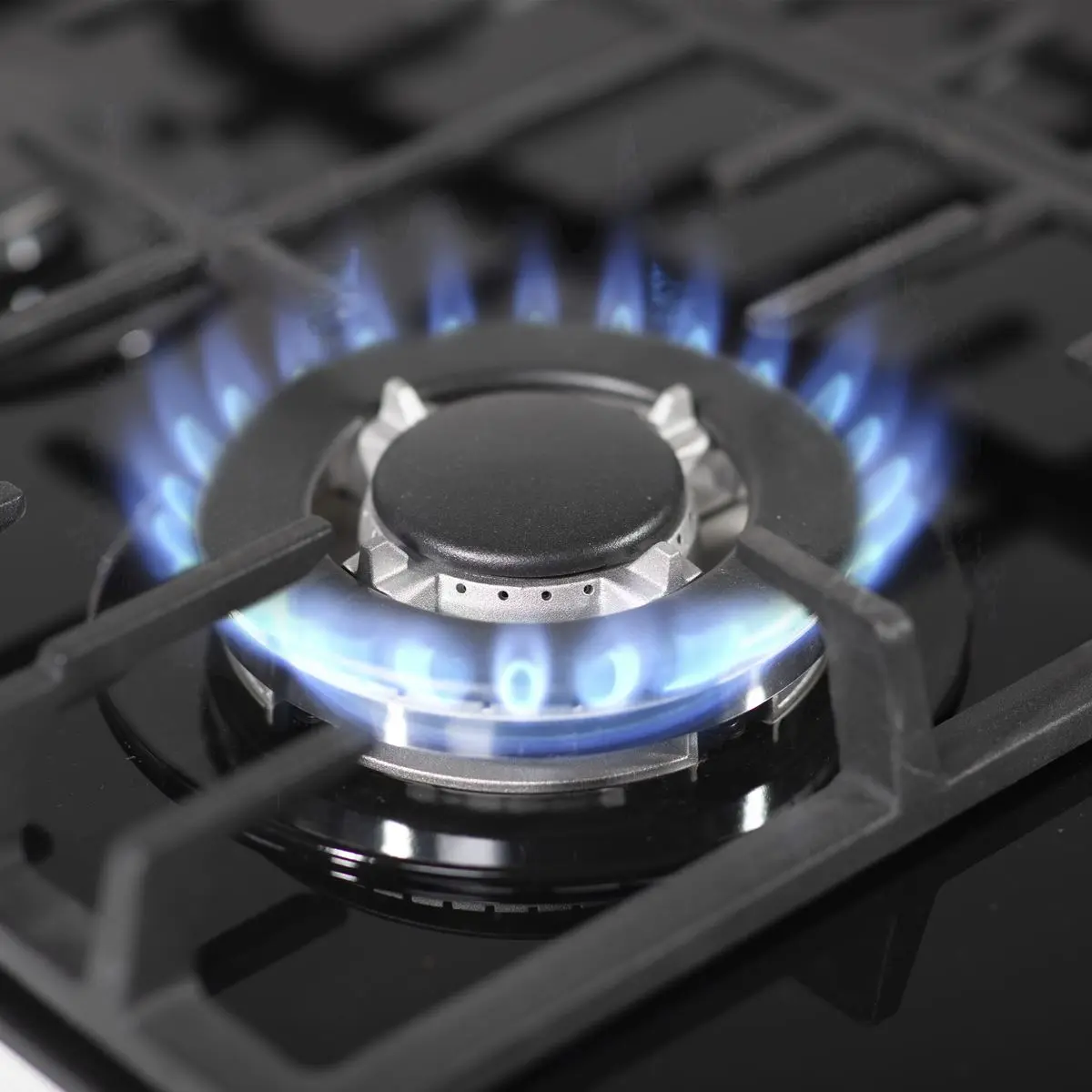 Baridi 60cm Gas on Glass Hob, 4 Burner and Cast Iron Pan Supports, Black Glass - Image 9