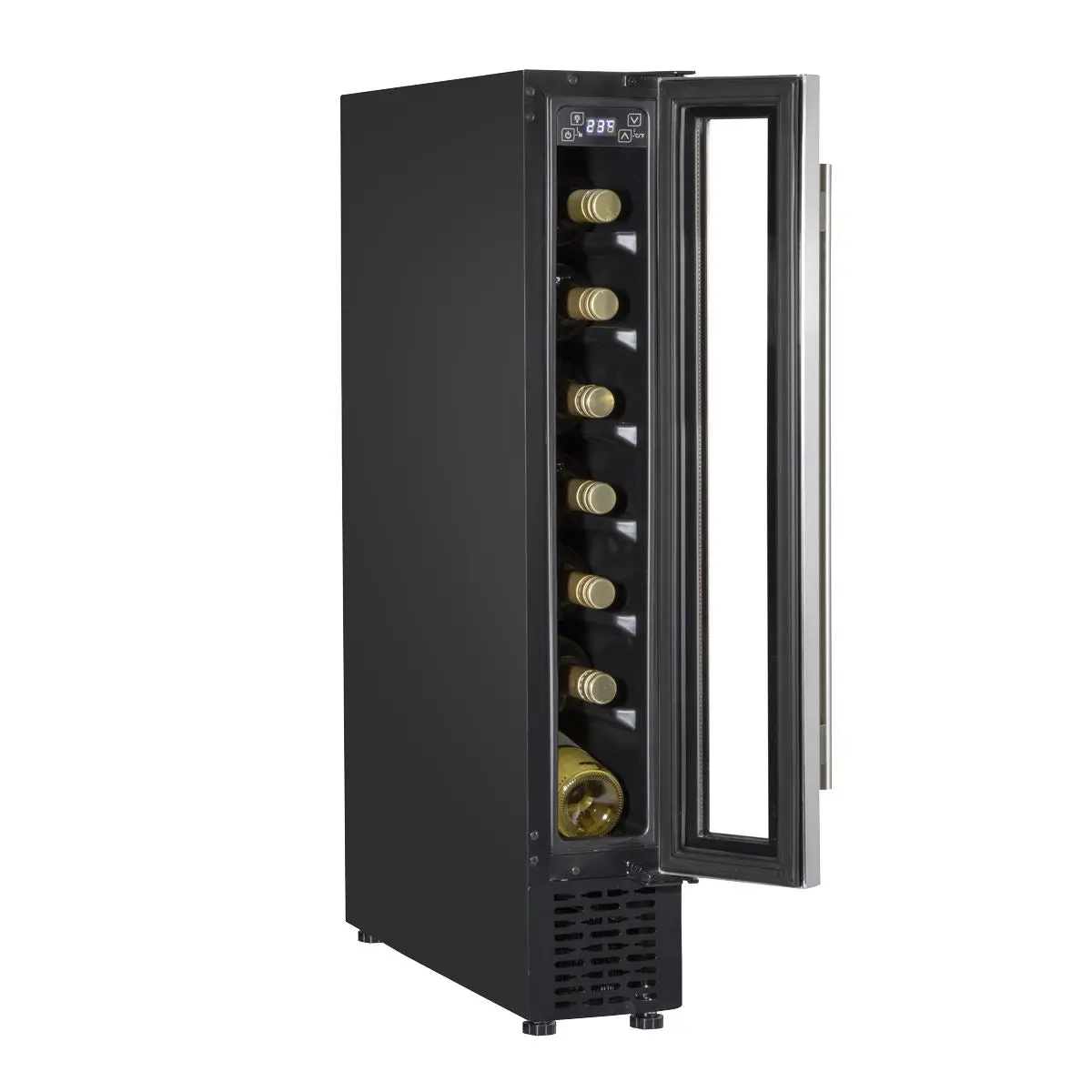 Baridi 7 Bottle 15cm Slim Wine Cooler with Digital Touchscreen Controls, Stainless Steel - Image 12