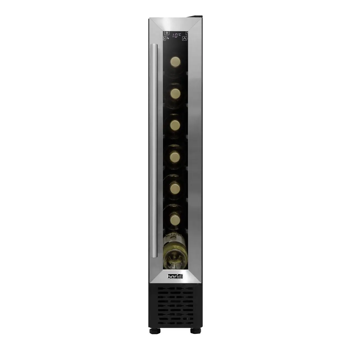 Baridi 7 Bottle 15cm Slim Wine Cooler with Digital Touchscreen Controls, Stainless Steel - Image 5