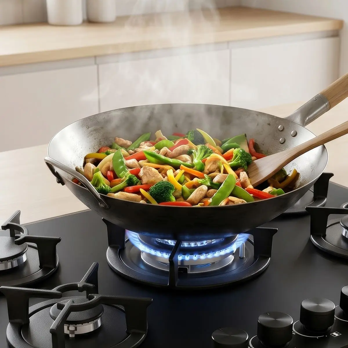 Baridi 70cm Gas Hob Matt Black Glass with 5 Burners, Cast Iron Supports & Auto Ignition 10.4kW - Image 9
