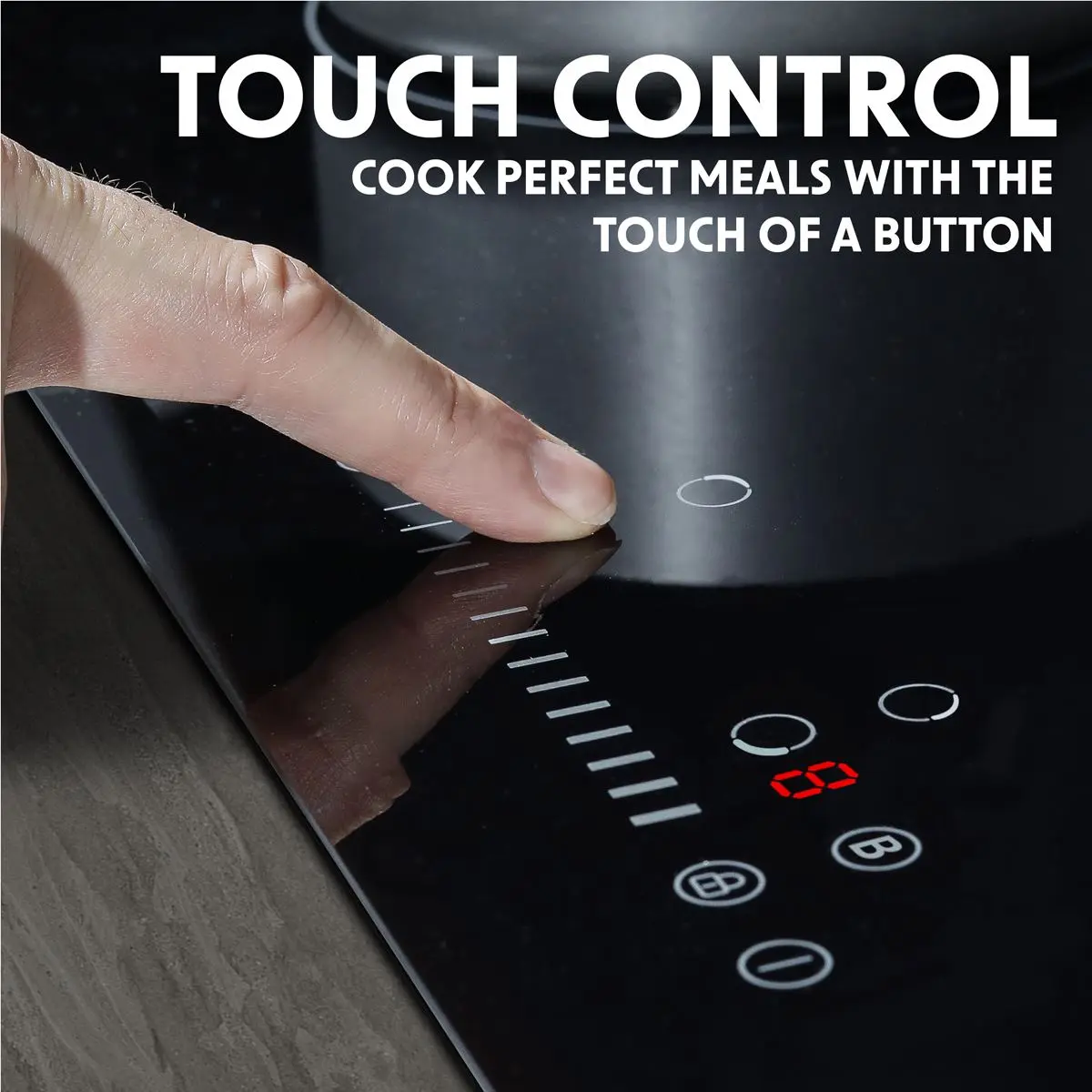 Baridi 77cm Built-In Induction Hob with 4 Cooking Zones, 7200W, Boost Function, 9 Power Levels, Touch Control & Timer, Hardwired - Image 5