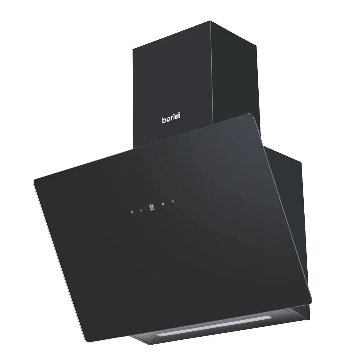 Baridi Angled Chimney Cooker Hood with Touch Controls & Carbon Filters 60cm - Black Glass - Image 5
