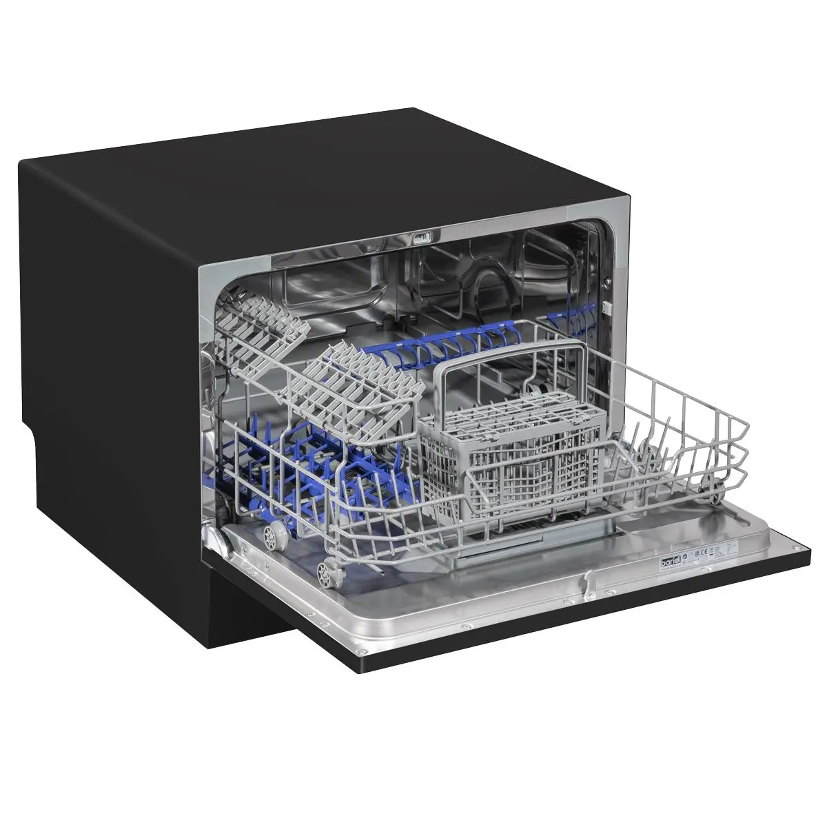 Baridi Compact Tabletop Dishwasher 6 Place Settings, 6 Programmes, Low Noise, 6.5L Cycle, Start Delay - Black - Image 23