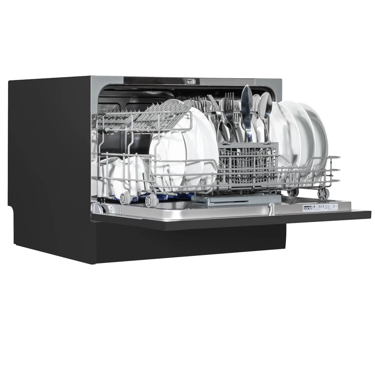 Baridi Compact Tabletop Dishwasher 6 Place Settings, 6 Programmes, Low Noise, 6.5L Cycle, Start Delay - Black - Image 26