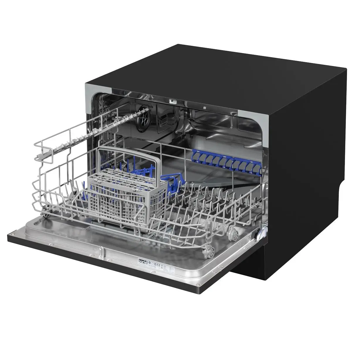 Baridi Compact Tabletop Dishwasher 6 Place Settings, 6 Programmes, Low Noise, 6.5L Cycle, Start Delay - Black - Image 5