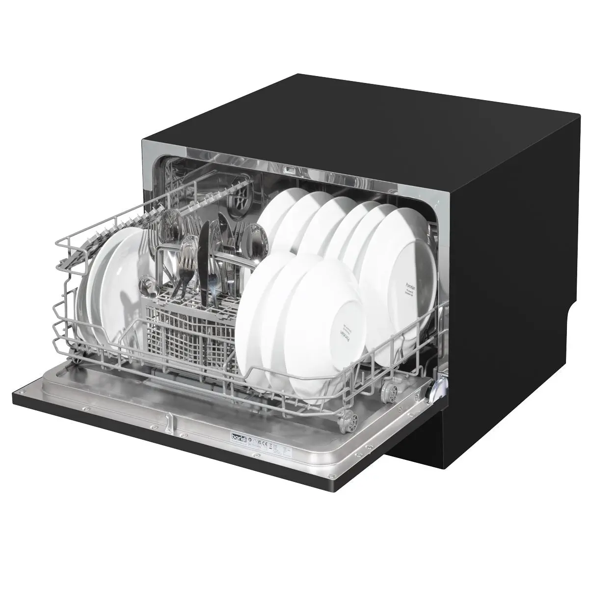 Baridi Compact Tabletop Dishwasher 6 Place Settings, 6 Programmes, Low Noise, 6.5L Cycle, Start Delay - Black - Image 7